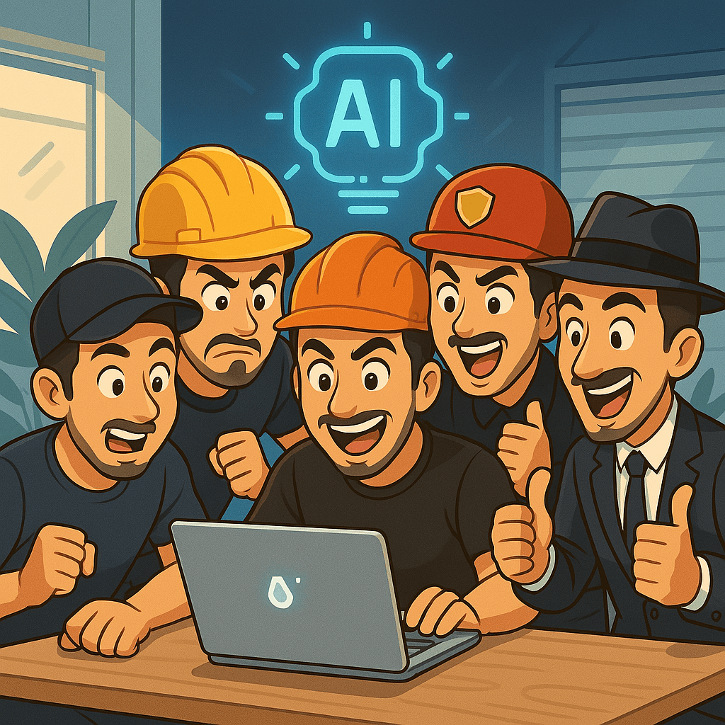 AI development team with different roles